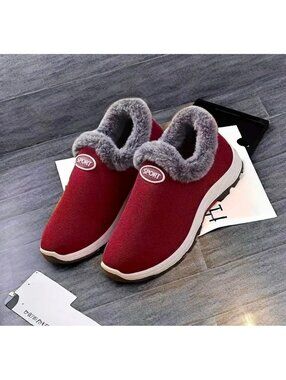 New - Women’s Comfy/Warm Plush Lined Sneakers - Red - Size 8